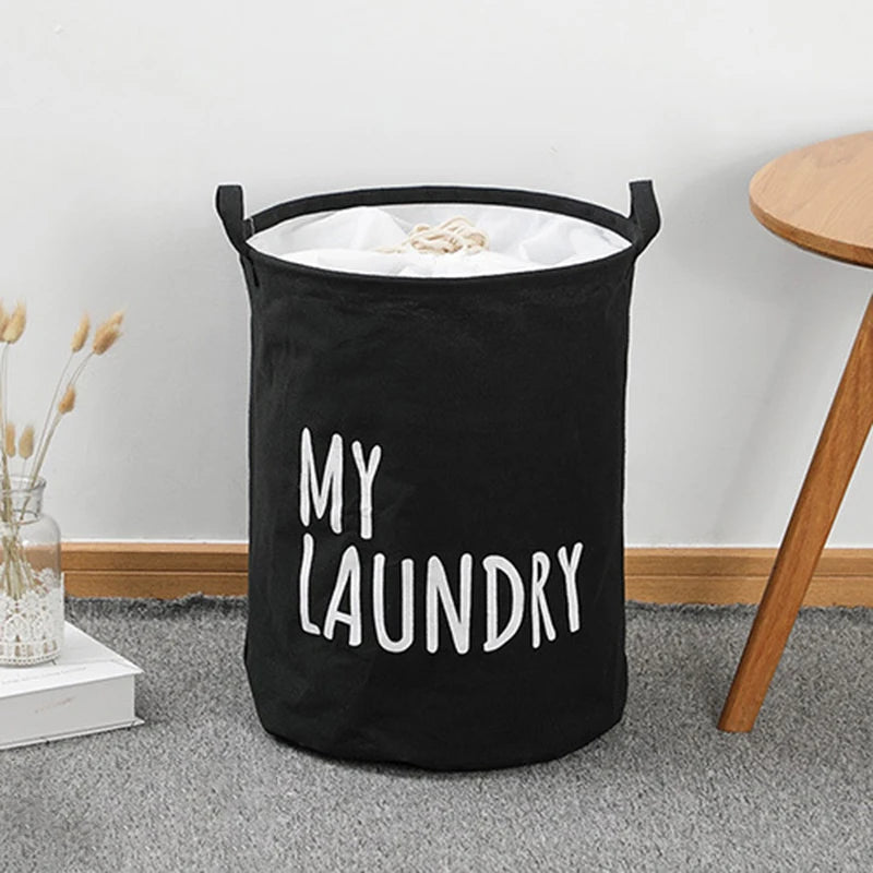 panier à linge pliable en lin et coton imperméable grande capacité - vue 5 sur 8