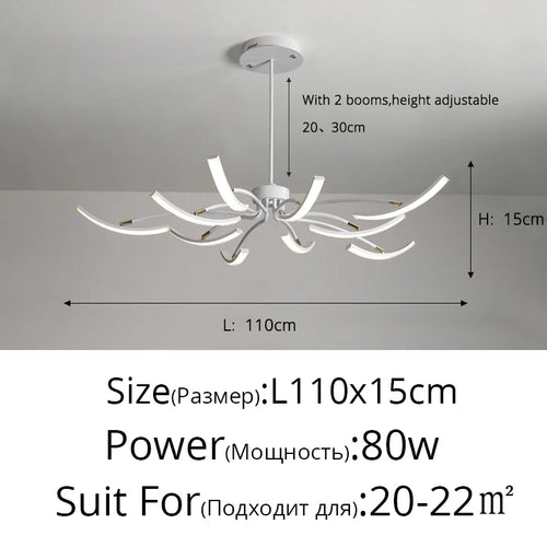 lustre led moderne éclairage intérieur lampes luminaires - vue 15 sur 18