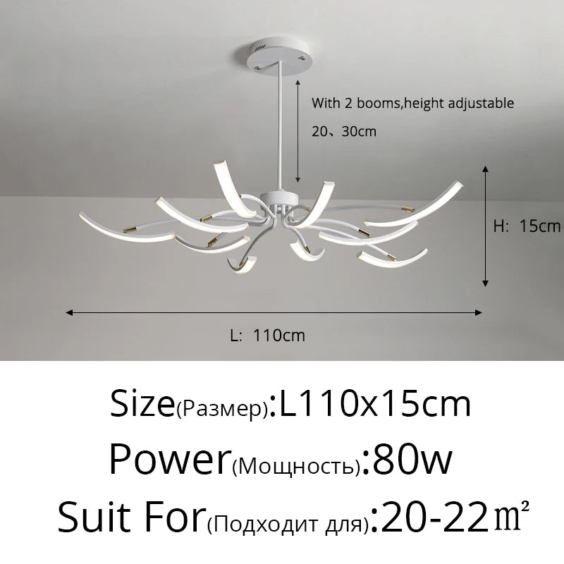 lustre led moderne éclairage intérieur lampes luminaires - vue 15 sur 18