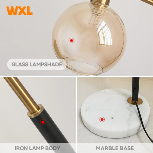 lampadaire led moderne en marbre avec éclairage réglable - vue 6 sur 8