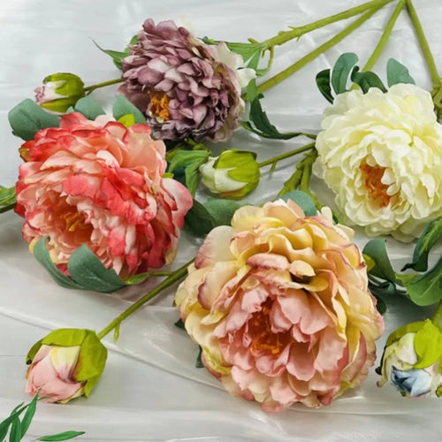 fleurs en soie pivoine rétro pour décoration mariage fête accessoires - vue 2 sur 15