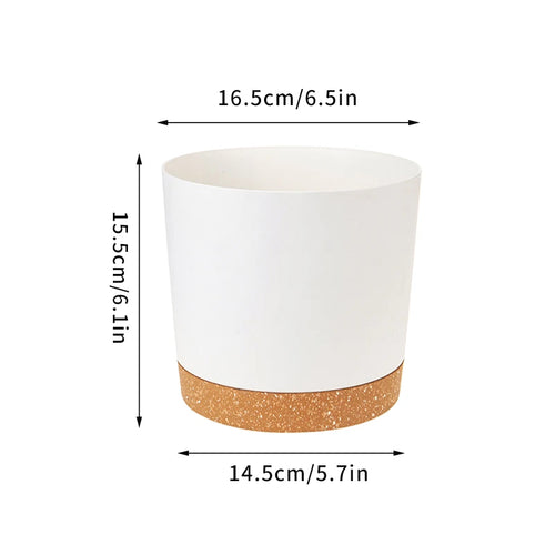 grand pot circulaire en plastique pour plantes d'intérieur avec drainage et plateau - vue 16 sur 15
