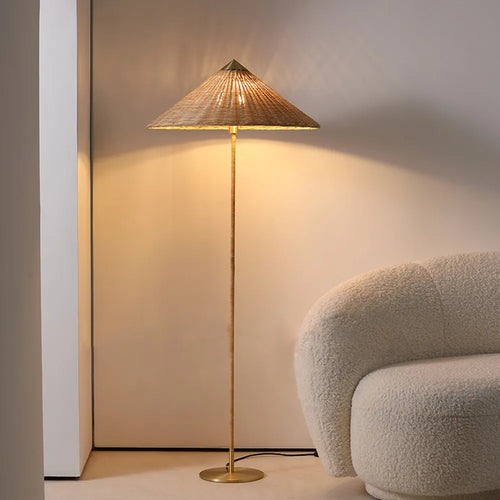 Lampadaire en rotin Design Tynello - vue 3 sur 8