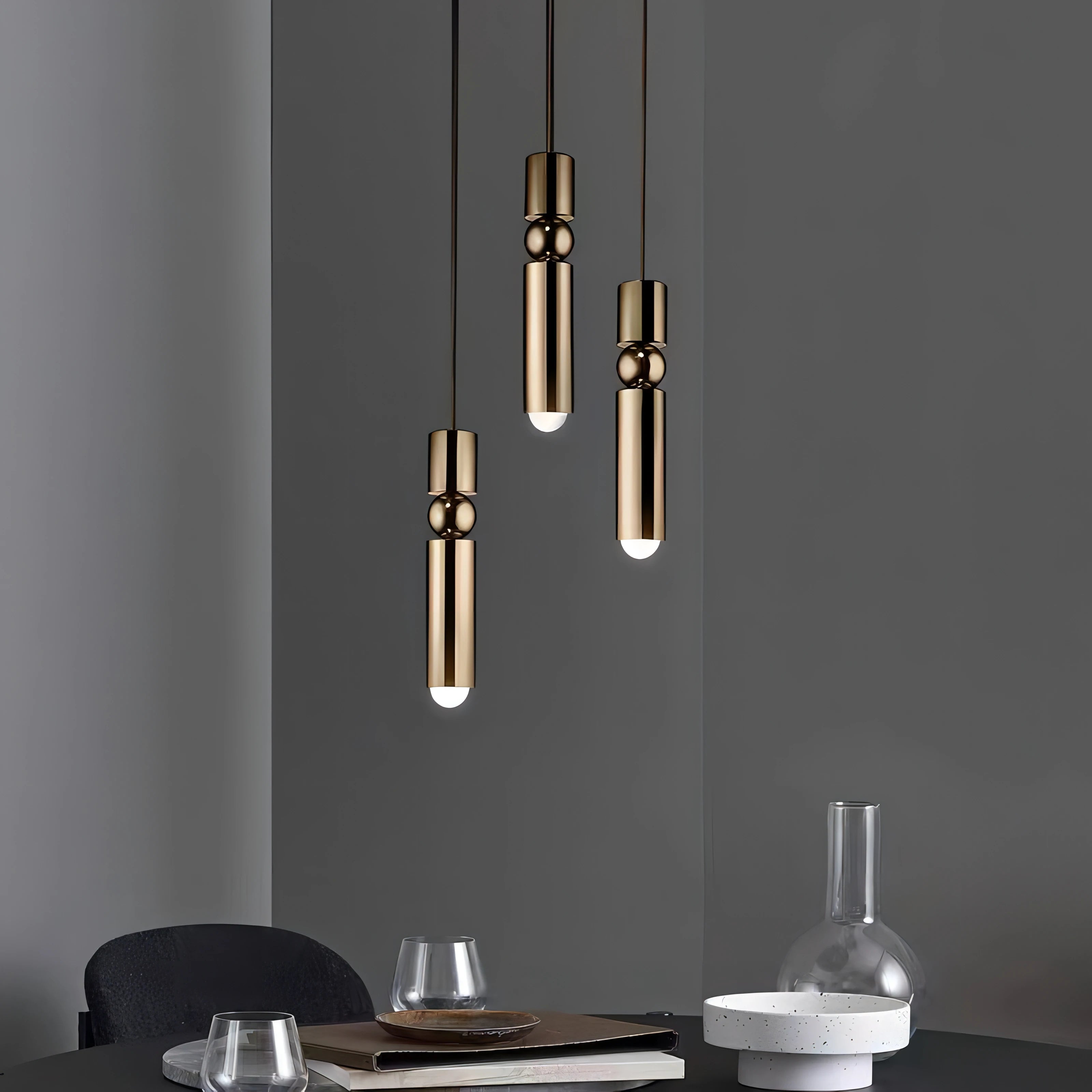 Suspension moderne nordique en métal avec lumière led suspendue - vue 4 sur 13