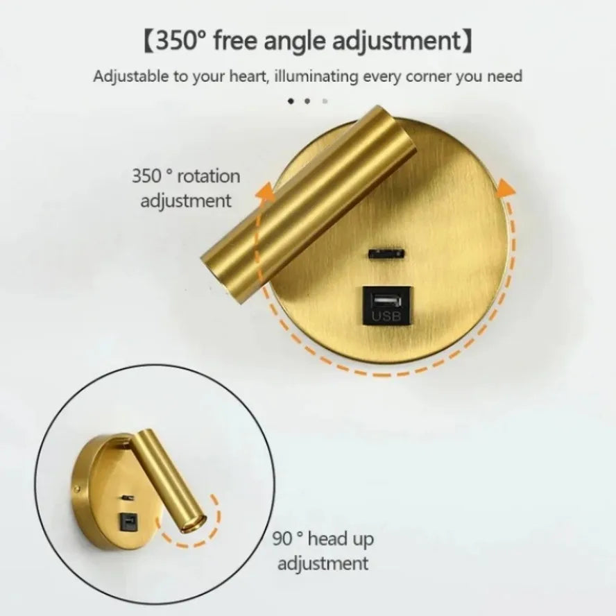 applique murale led pliable avec réglage rotatif design moderne - vue 3 sur 10