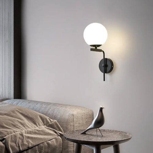 applique murale led moderne en forme de boule de verre pour décoration intérieure - vue 4 sur 10