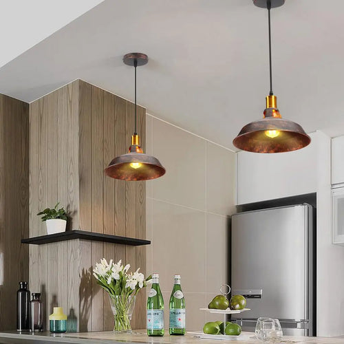 lustre rouille metal plafond maison restaur - vue 9 sur 23
