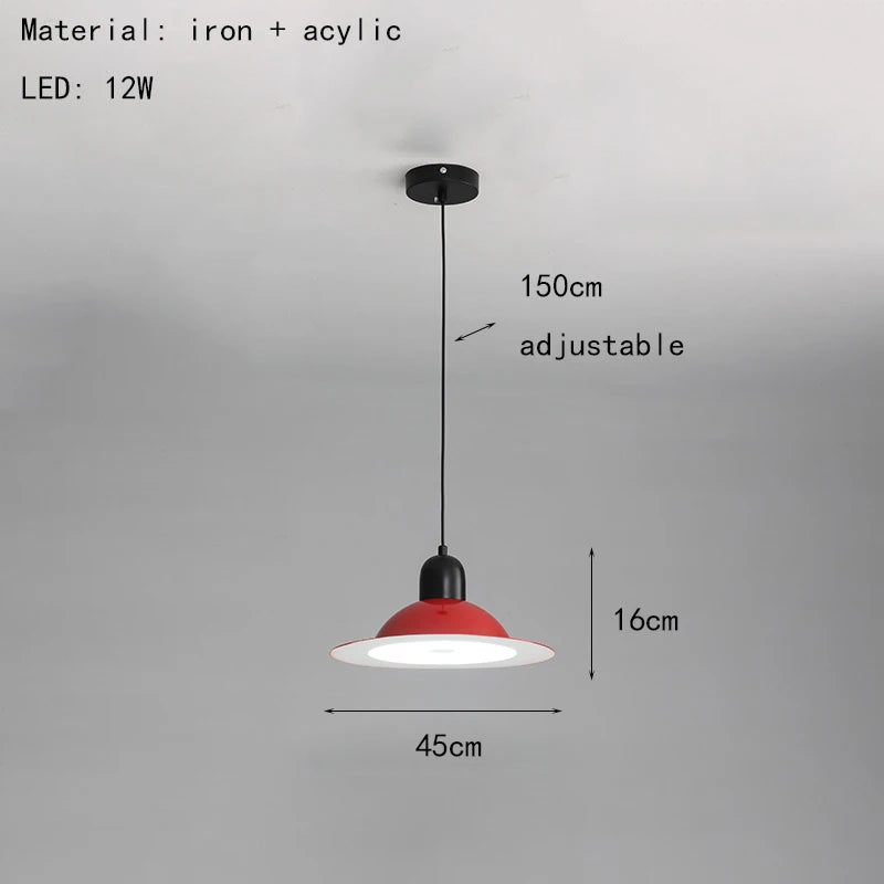 suspension led en métal avec lumière modifiable - vue 7 sur 17