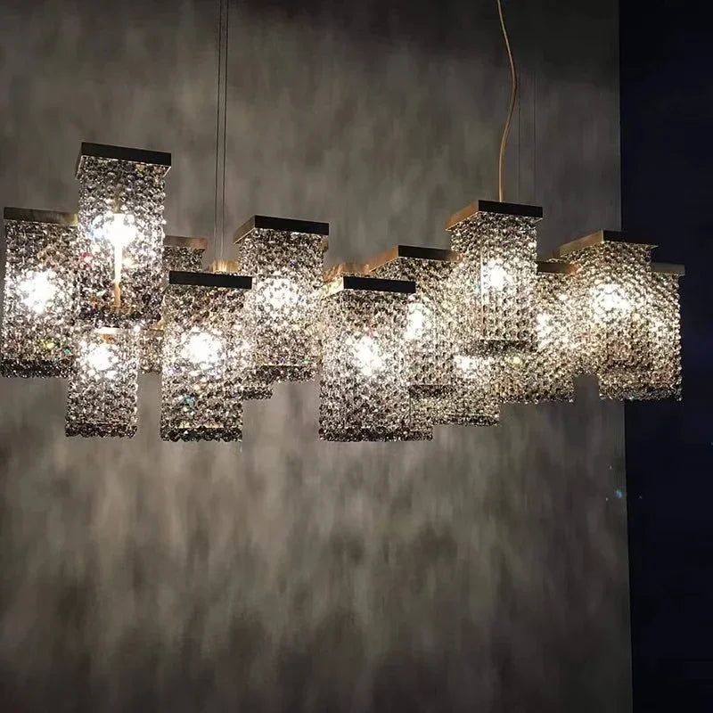 lustre moderne en cristal pour décoration élégante et raffinée - vue 3 sur 11