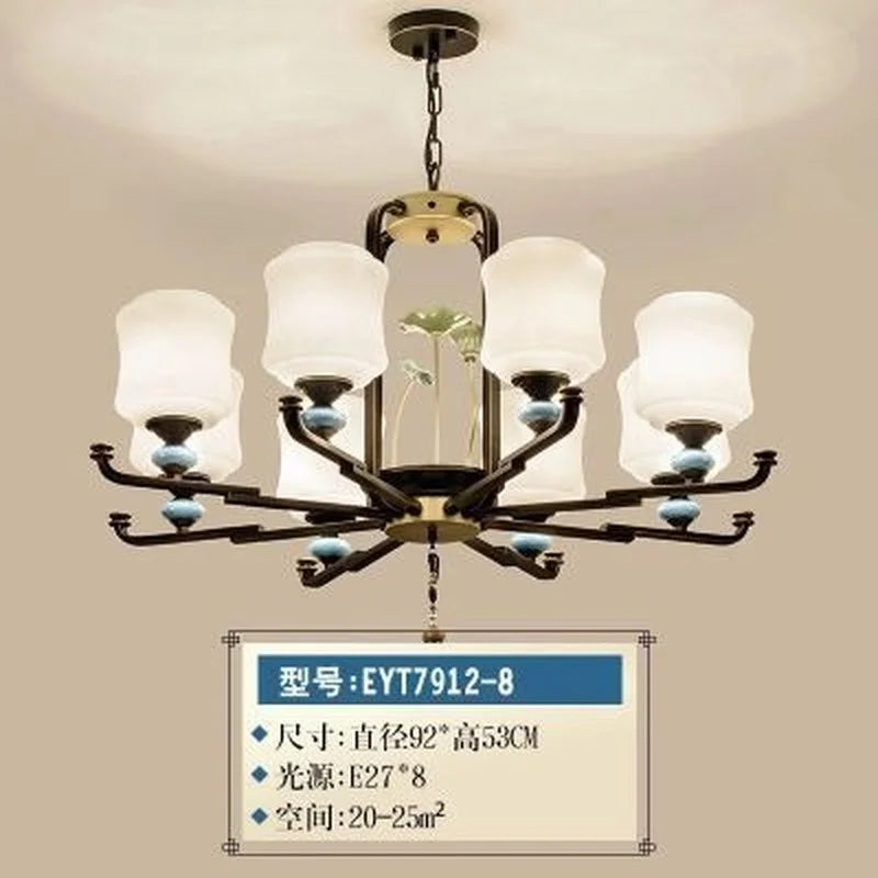 lustre rétro chinois pour un éclairage élégant et chaleureux - vue 10 sur 21