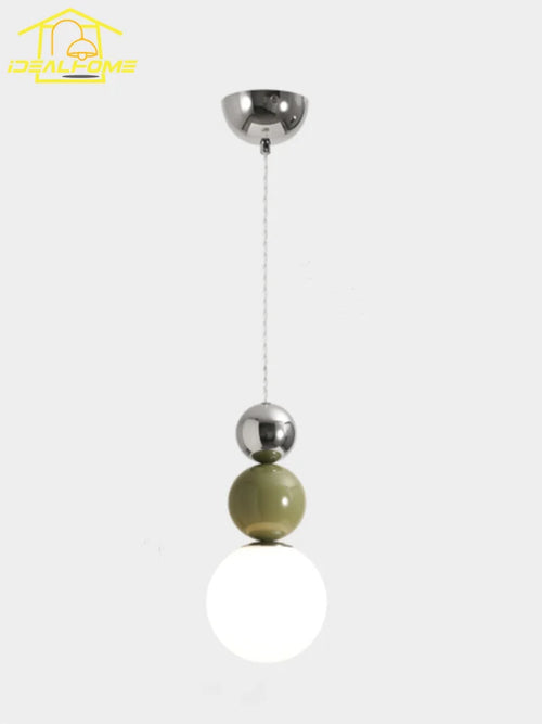 suspension minimaliste design français avec abat jour chromé LED - vue 2 sur 9