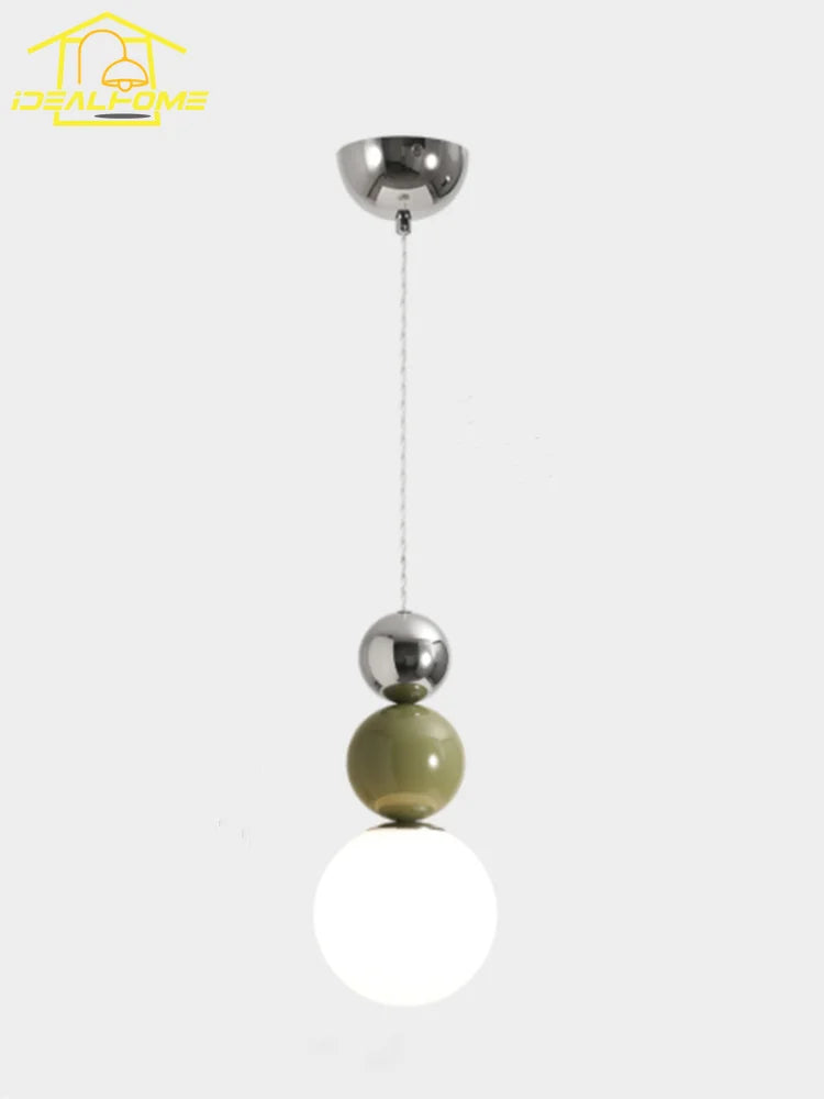 suspension minimaliste design français avec abat jour chromé LED - vue 1 sur 9