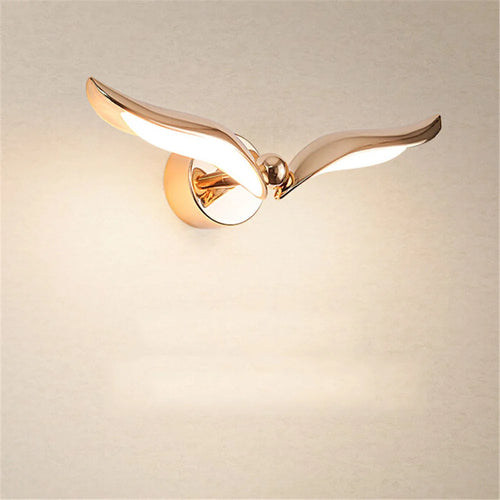 Applique murale Led de luxe en forme de mouette dorée - vue 6 sur 8