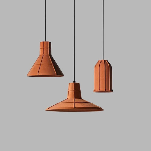 Suspension industrielle créative orange - vue 3 sur 12