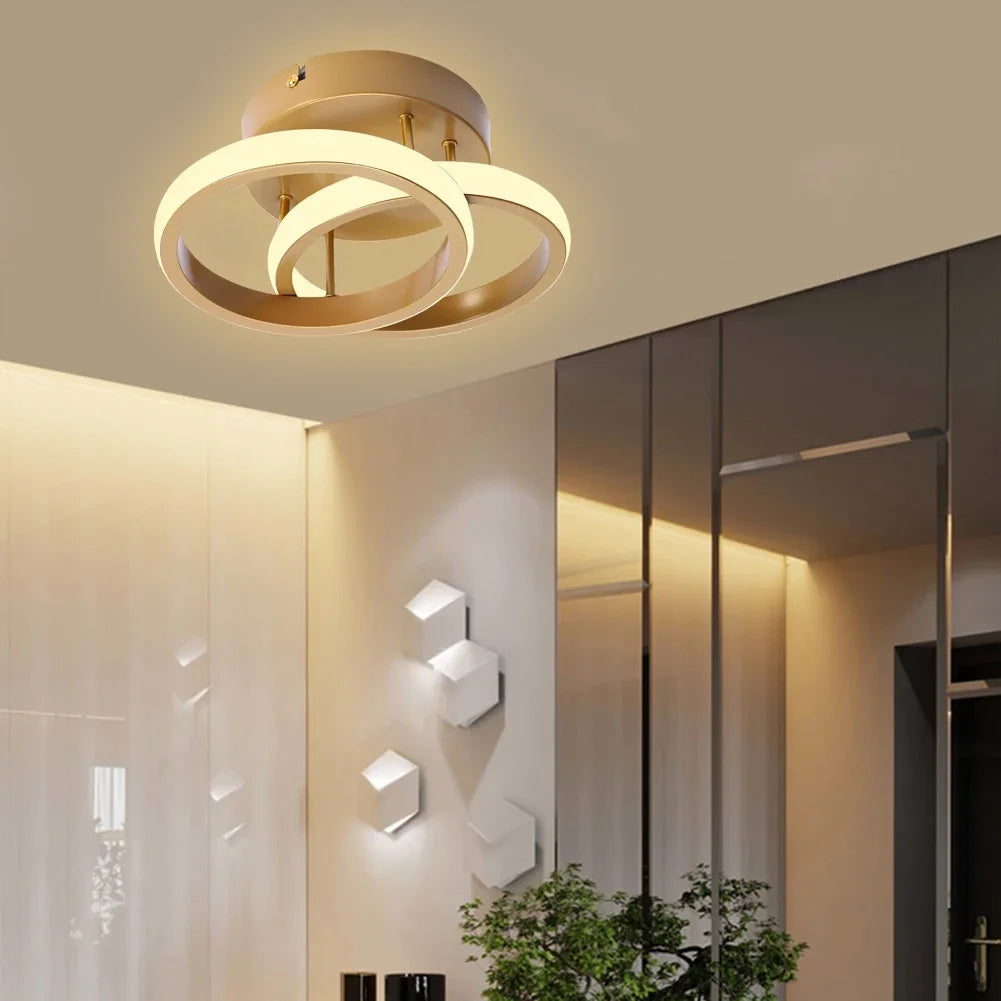 Plafonnier en métal lustre moderne haute luminosité porche lampe d'entrée lampe de plafond à économie d'énergie pour salon chambre - vue 5 sur 24
