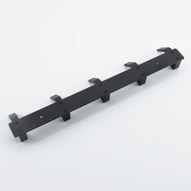 crochets modernes pour porte-serviettes muraux en aluminium noir - vue 5 sur 14