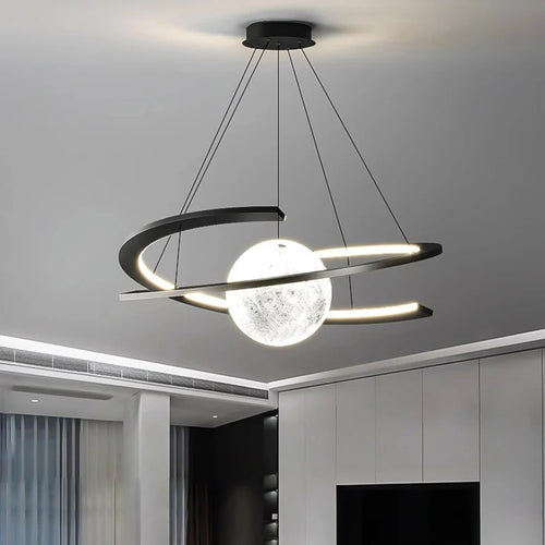 Modern minimalist LED dining room chandelier Nordic personality indoor living room lights, kitchen bar decoration chandelier - vue 3 sur 6