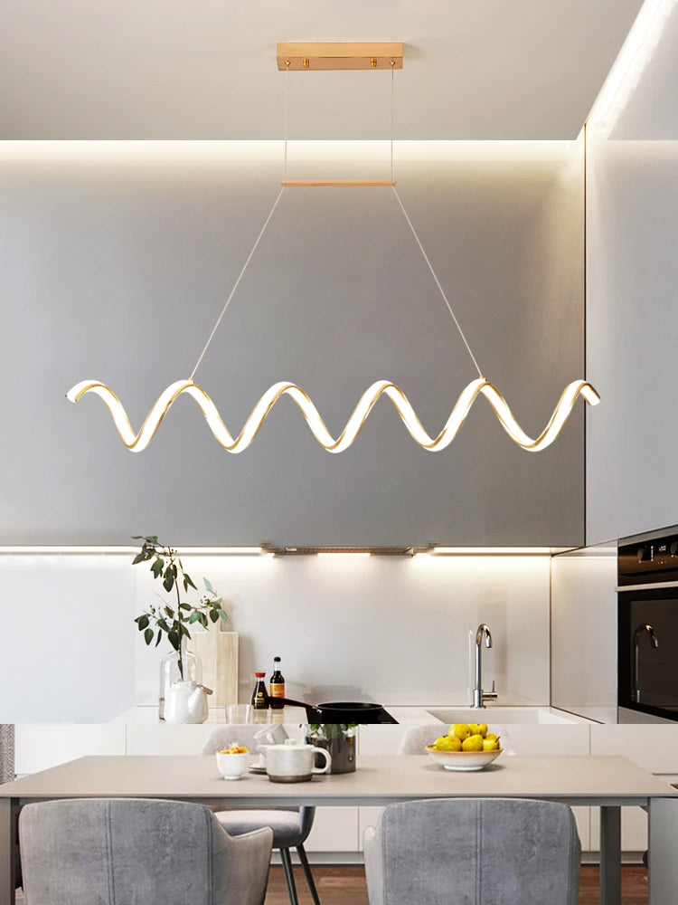 lustre postmoderne nordique en forme de vague pour intérieur - vue 2 sur 8
