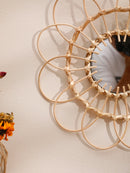 miroir décoratif tissé à la main pour une décoration murale esthétique