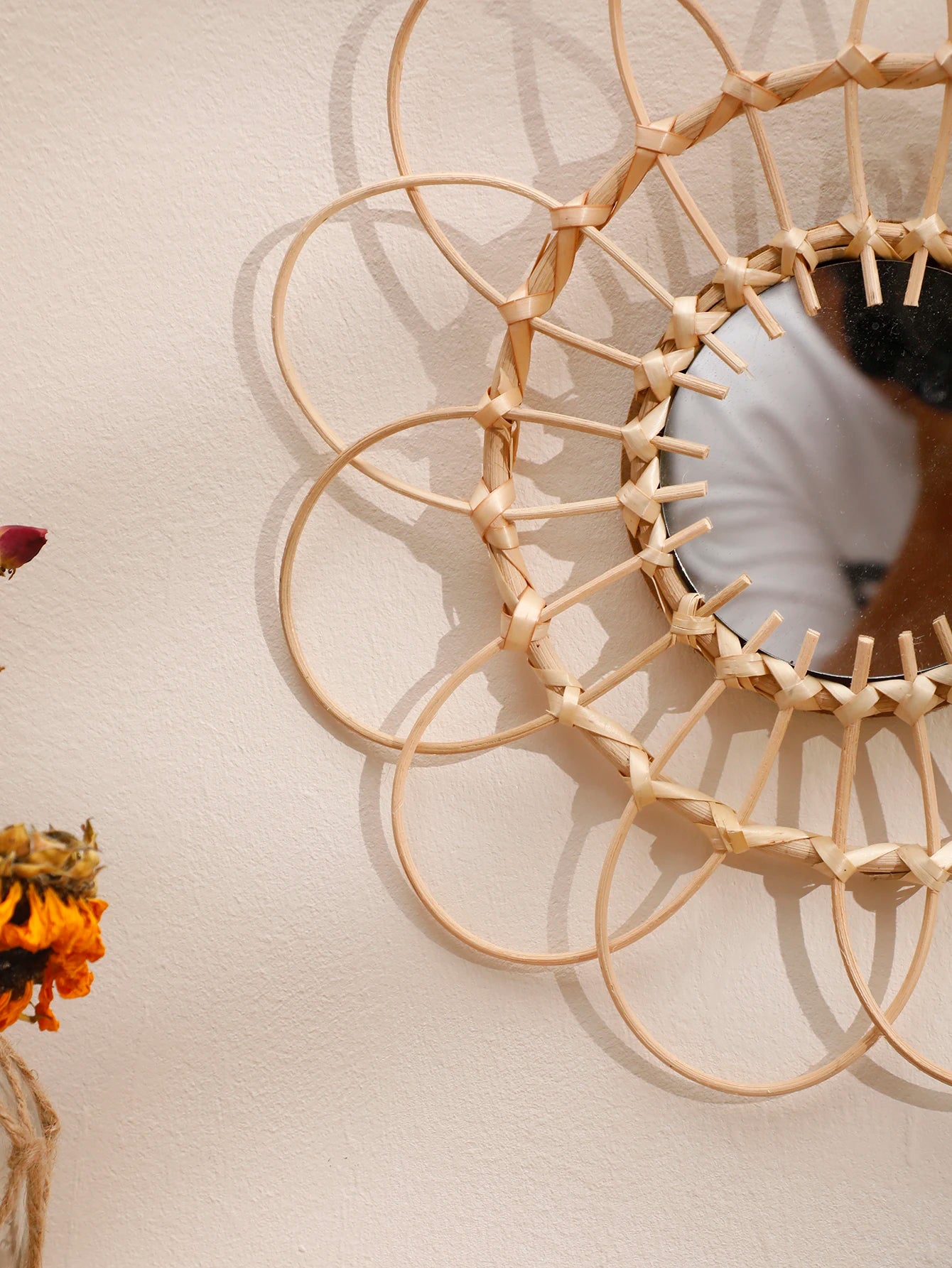 miroir décoratif tissé à la main pour une décoration murale esthétique - vue 3 sur 7