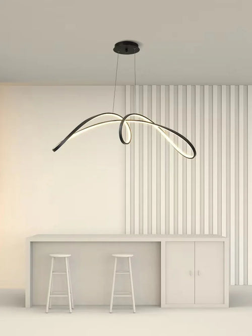 lustre en aluminium en forme de papillon avec éclairage led - vue 4 sur 8