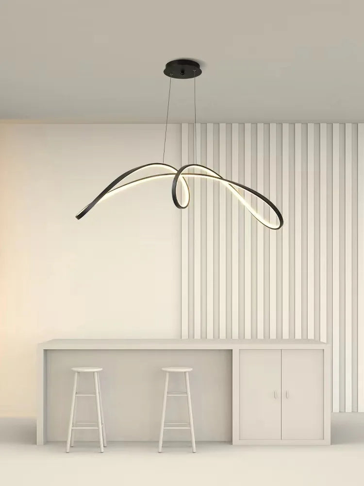 lustre en aluminium en forme de papillon avec éclairage led - vue 4 sur 8