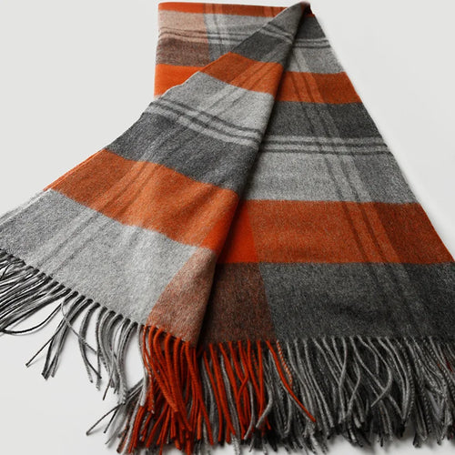 plaid laine cachemire motif ecossais style campagnard hiver - vue 7 sur 7
