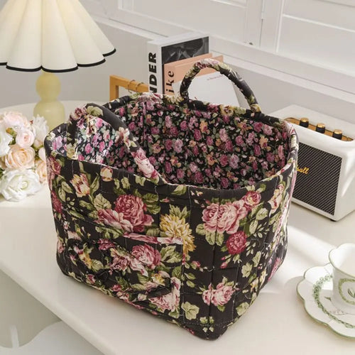 panier de rangement en tissu lavable style pastoral empilable multiusage - vue 2 sur 16