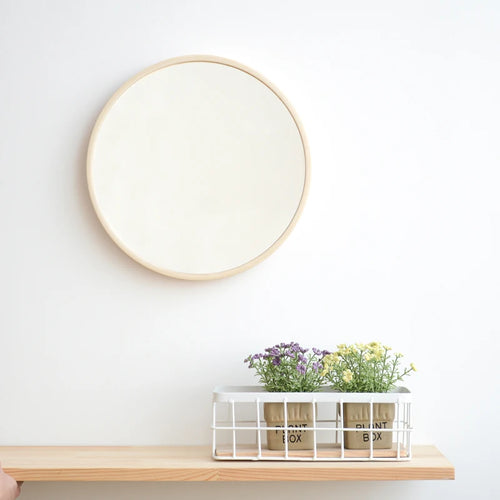 miroirs décoratifs ronds en bois nordique pour intérieur - vue 5 sur 8