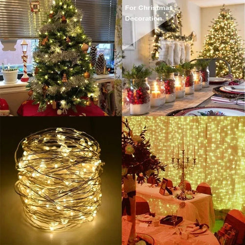 guirlande lumineuse led cuivre 20m 8 modes télécommande décoration extérieure - vue 7 sur 9