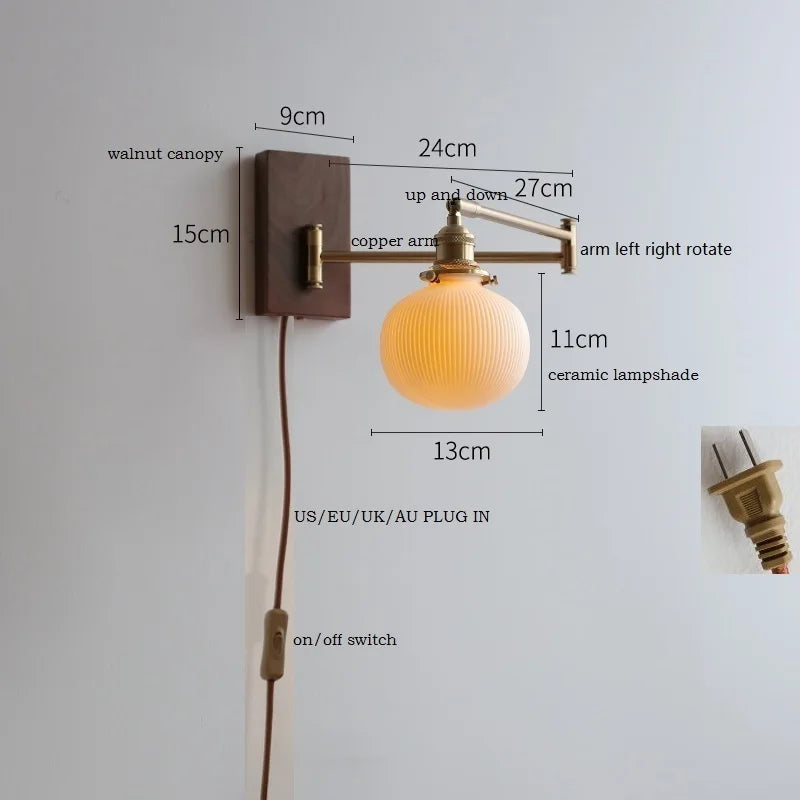 Applique murale LED en bois de frêne et de noyer - vue 21 sur 23