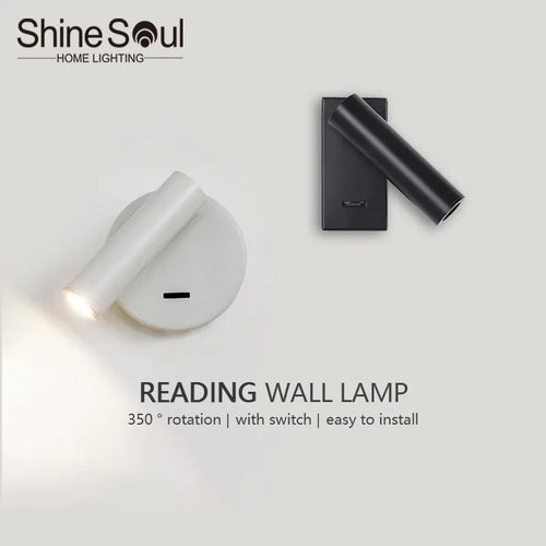 Applique murale led moderne réglable rotative pour lecture - vue 2 sur 12