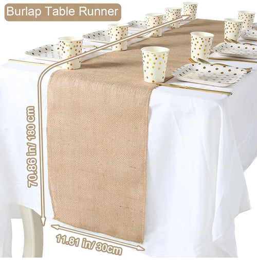 Chemin de table en lin style champetre rustique - vue 8 sur 11