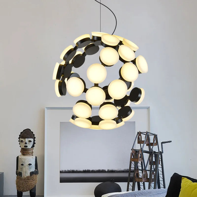 Danish Designer Big Globle Pendant Lamp Modern Suspension Hanging Light for Living Room - vue 2 sur 8