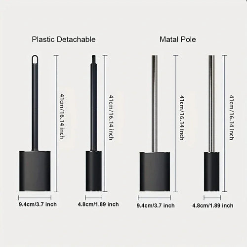 brosse de toilette luxe en métal et plastique avec support amovible - vue 5 sur 8