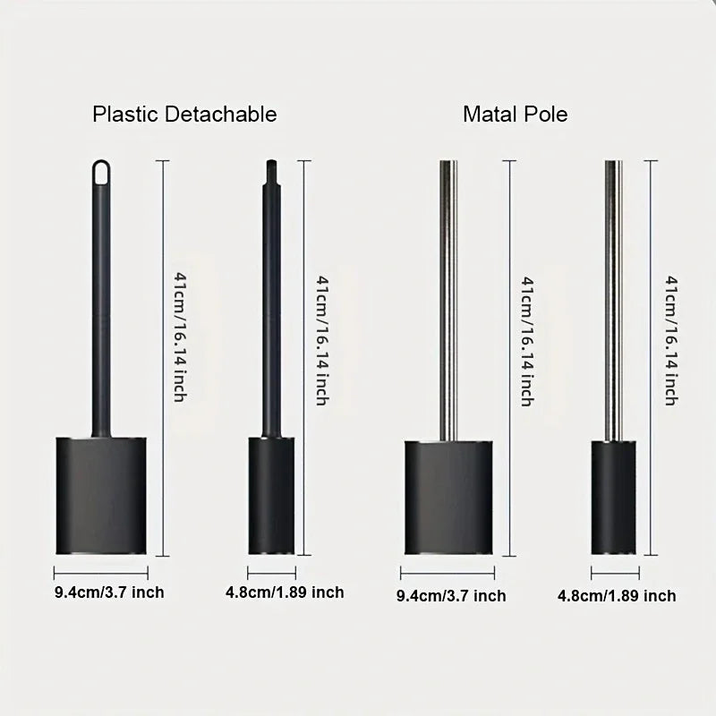 brosse de toilette luxe en métal et plastique avec support amovible - vue 5 sur 8