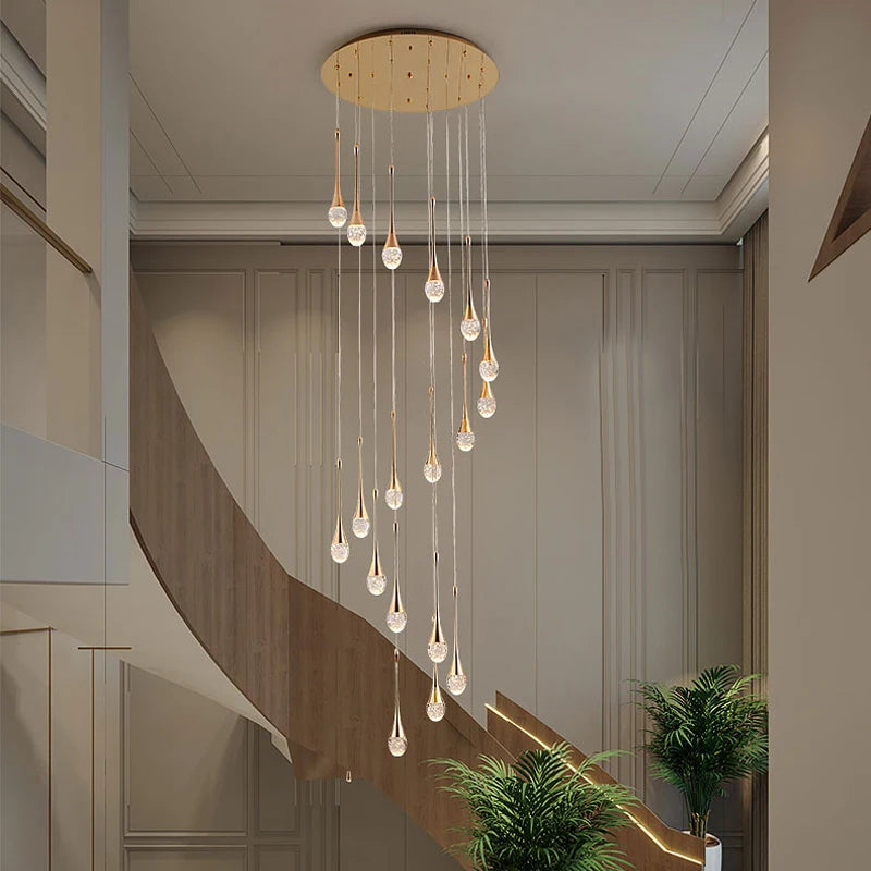 lustre de luxe à bulles de cristal pour décoration moderne - vue 3 sur 21