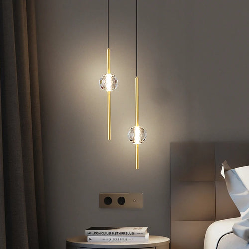 suspension LED en laiton design moderne avec cordon réglable - vue 3 sur 17
