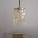 Suspension de luxe en cuivre avec coquillages naturels rétro