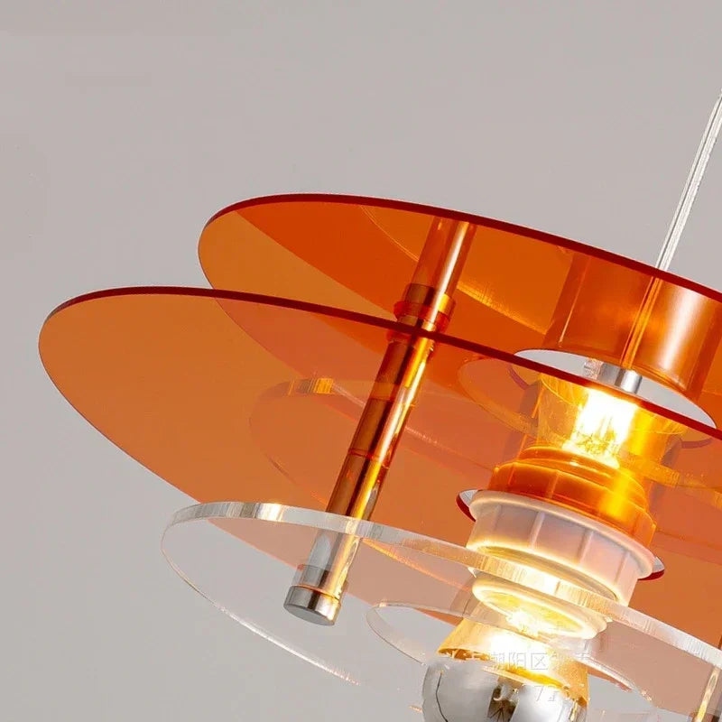 lustre arc-en-ciel soucoupe volante déco rétro pour bar ou restaurant - vue 5 sur 13