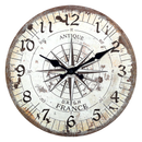 horloge murale en bois motif boussole rétro décoration silencieuse