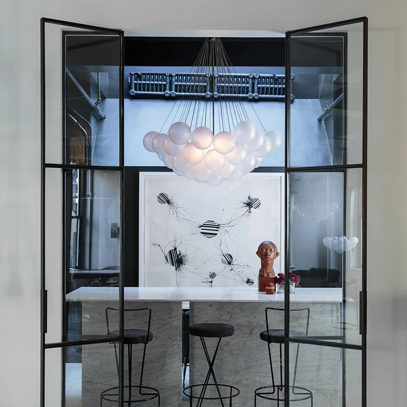 suspension moderne en verre pour décoration intérieure élégante - vue 3 sur 10