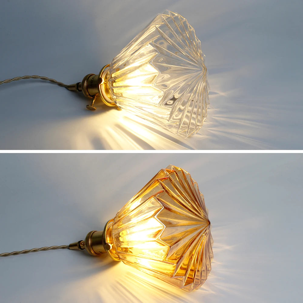 lustre moderne en verre et cuivre design minimaliste pour éclairage créatif - vue 3 sur 8