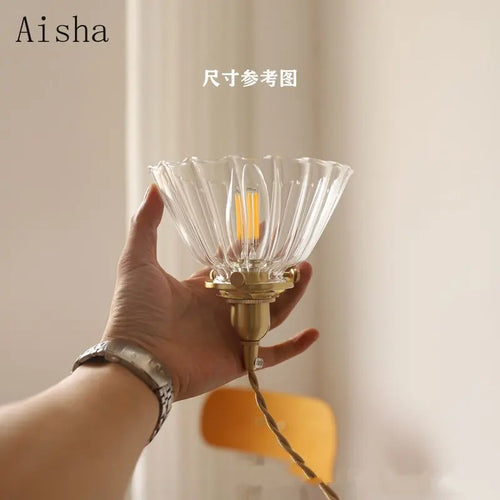 suspension rétro en verre et laiton pour intérieur créatif - vue 5 sur 10
