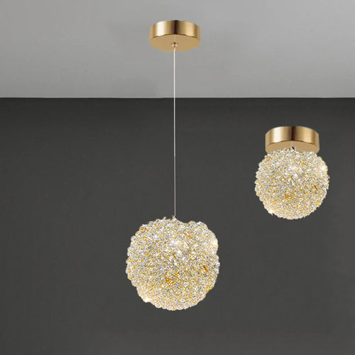 plafonnier moderne en cristal et métal pour - vue 5 sur 15