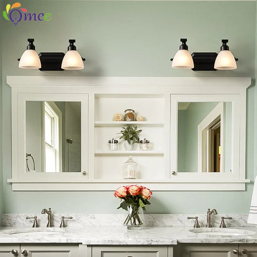 OMEE applique murale LED moderne AC90-260V applique murale salle de bains Vintage miroir lumières luminaire applique noir Bronze éclairage - vue 5 sur 12