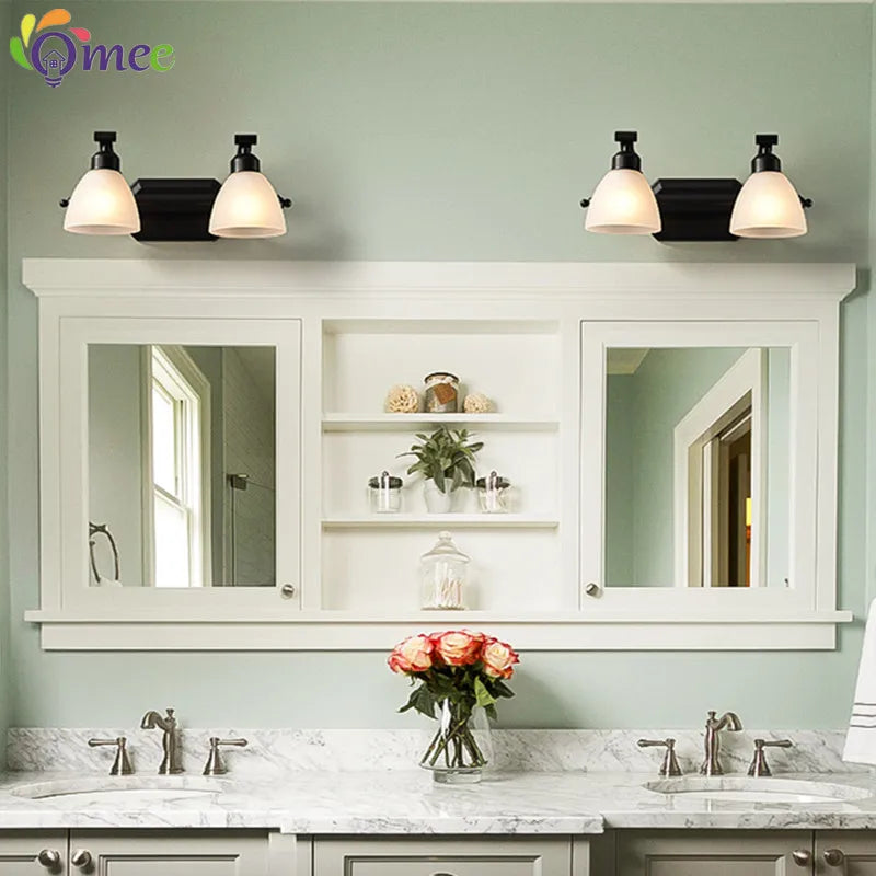 OMEE applique murale LED moderne AC90-260V applique murale salle de bains Vintage miroir lumières luminaire applique noir Bronze éclairage - vue 4 sur 12