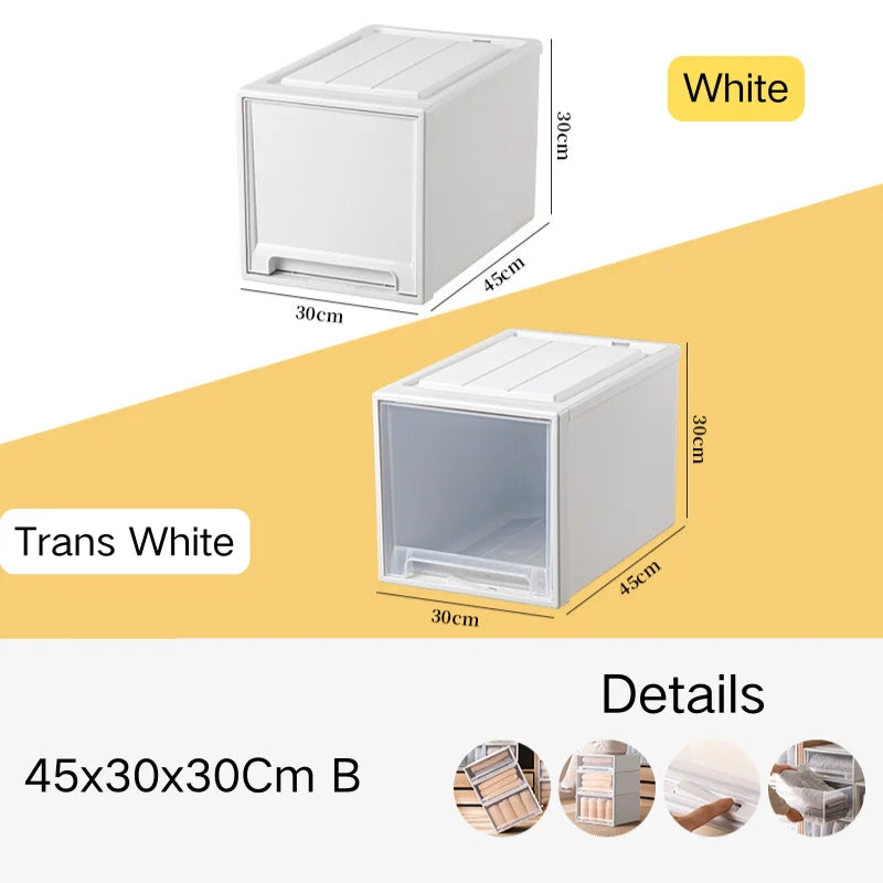 tiroirs empilables en plastique transparent pour rangement pratique - vue 32 sur 48