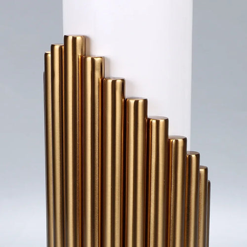 lampe à poser nordique moderne avec pied en marbre et abat-jour tissu - vue 7 sur 7