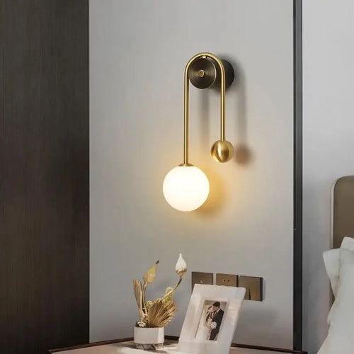 applique murale moderne en verre avec abat-jour led décoratif - vue 5 sur 8